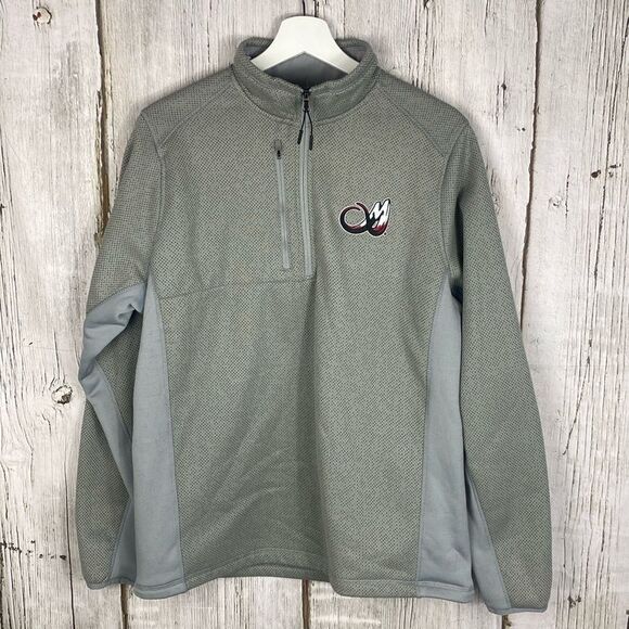 Colorado Mammoth 1/4 Zip Knit Fleece Jacket Antigua Gray Size Medium   68 - Picture 1 of 6